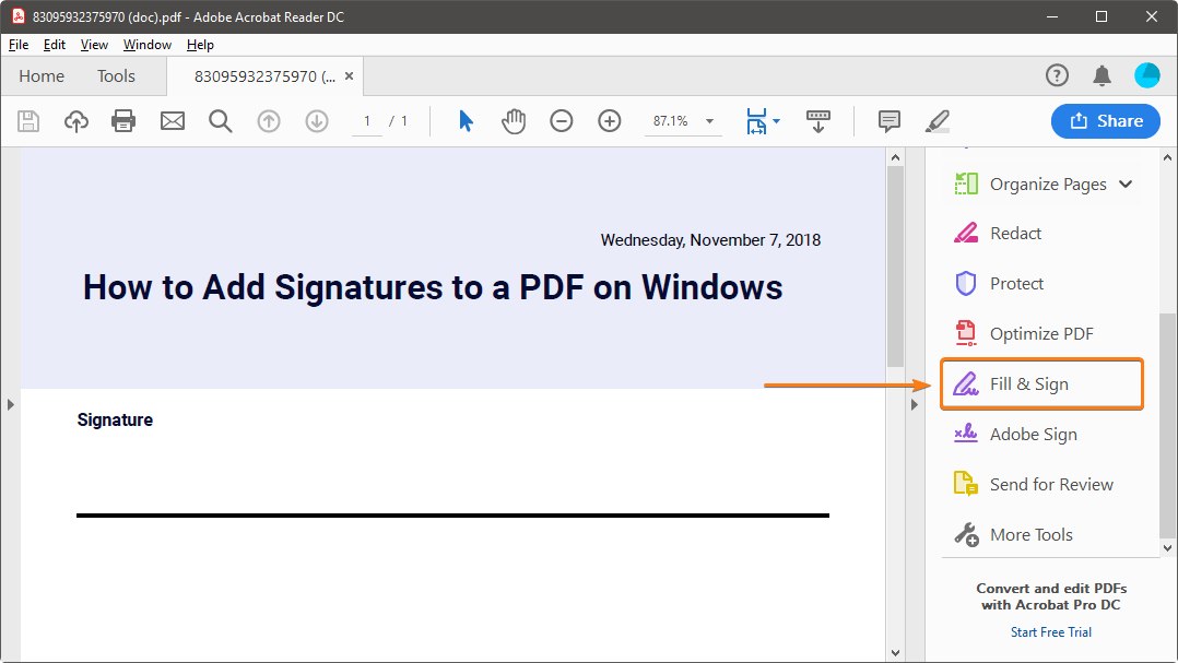 adobe fill sign for pdf document mac